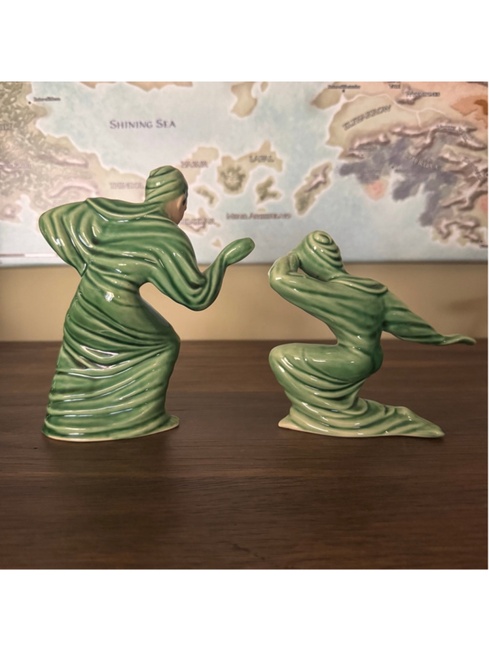 Ceramic Arts Studio “Bruce & Beth” Figurines — Green Glaze Set - Picture 2 of 6